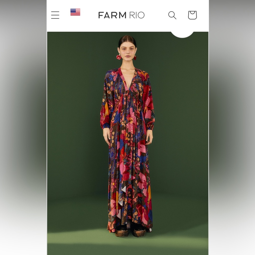 NWT Black Wild Life Lenzing™ Ecovero™ Viscose Maxi Dress Sz M